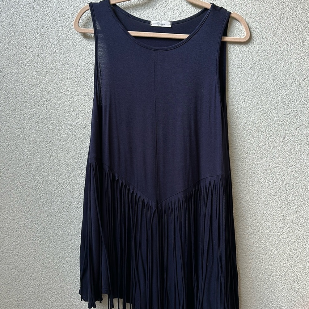 NWOT Women’s Navy Fringe Tank‎ Top